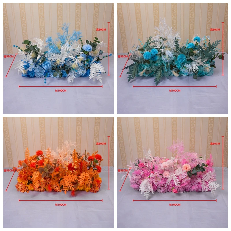 

New Looking Artificial Flower Row Arrangement Decor Party Wedding Arch Background Road Lead Flower Rose Peony Hydrangea Mix