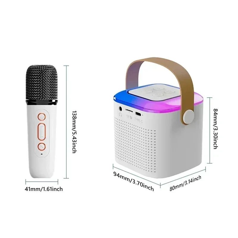 VIKEFON Y1 Wireless Dual Microphones Karaoke Machine KTV DSP System Bluetooth 5.3 PA Speaker HIFI Stereo Surround RGB LED Light bluetooth speaker