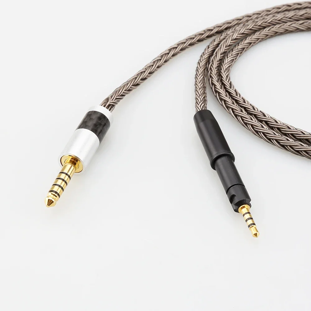 HIFI 2.5/3.5/4.4/6.35mm XLR 16 Core Grey Silver Plated Earphone Cable For Sennheiser HD599 HD569 HD 560S HD559 hd560s