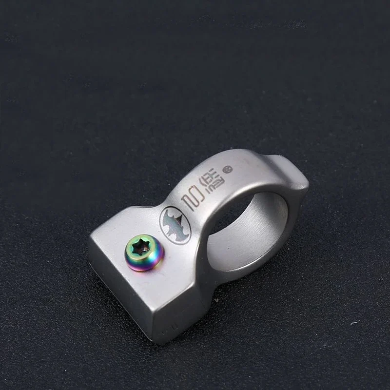 야외 EDC 프레임리스 링 새총 플랫 가죽 퀵 프레스 클립 고무 밴드 304 스테인레스 스틸