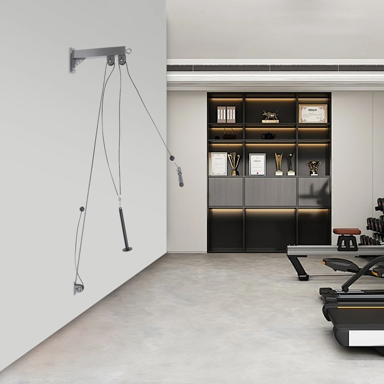 Wandmontiertes Kabelzugsystem Fitness-Kabelzugset Heimtrainer-Kabelzugmaschine für Ganzkörper-Krafttraining – Detail 14