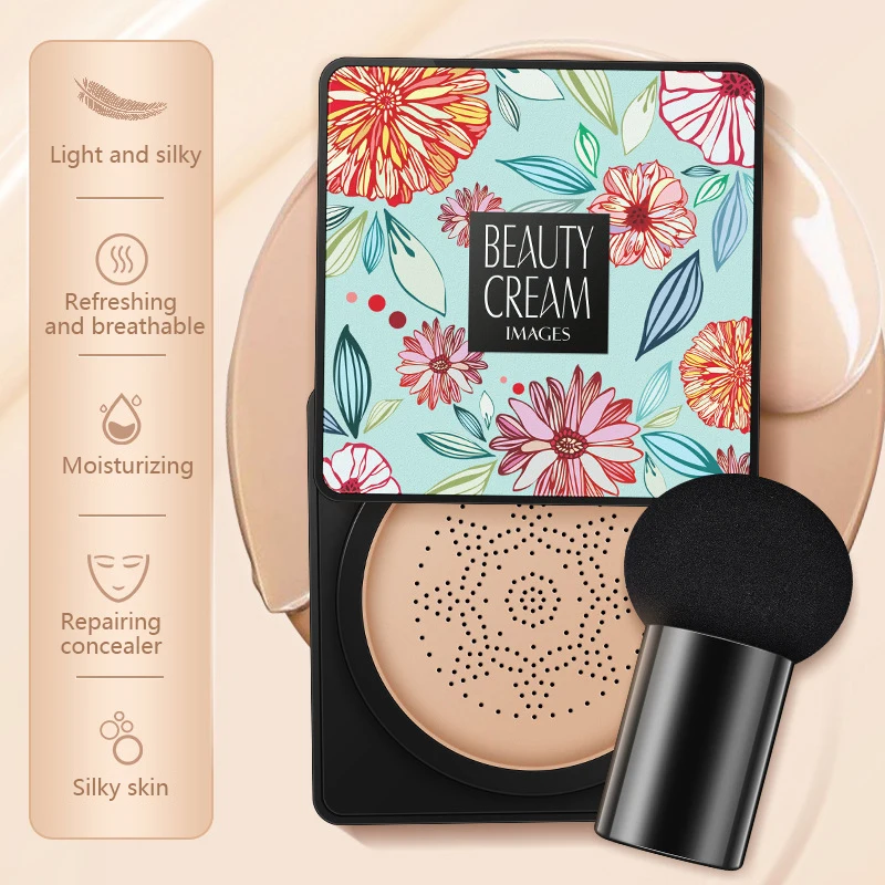

BB Air Cushion Foundation Korean Mushroom Concealer Whitening Oil-control Makeup BB CC Cream Cosmetics Natural Moisturizing