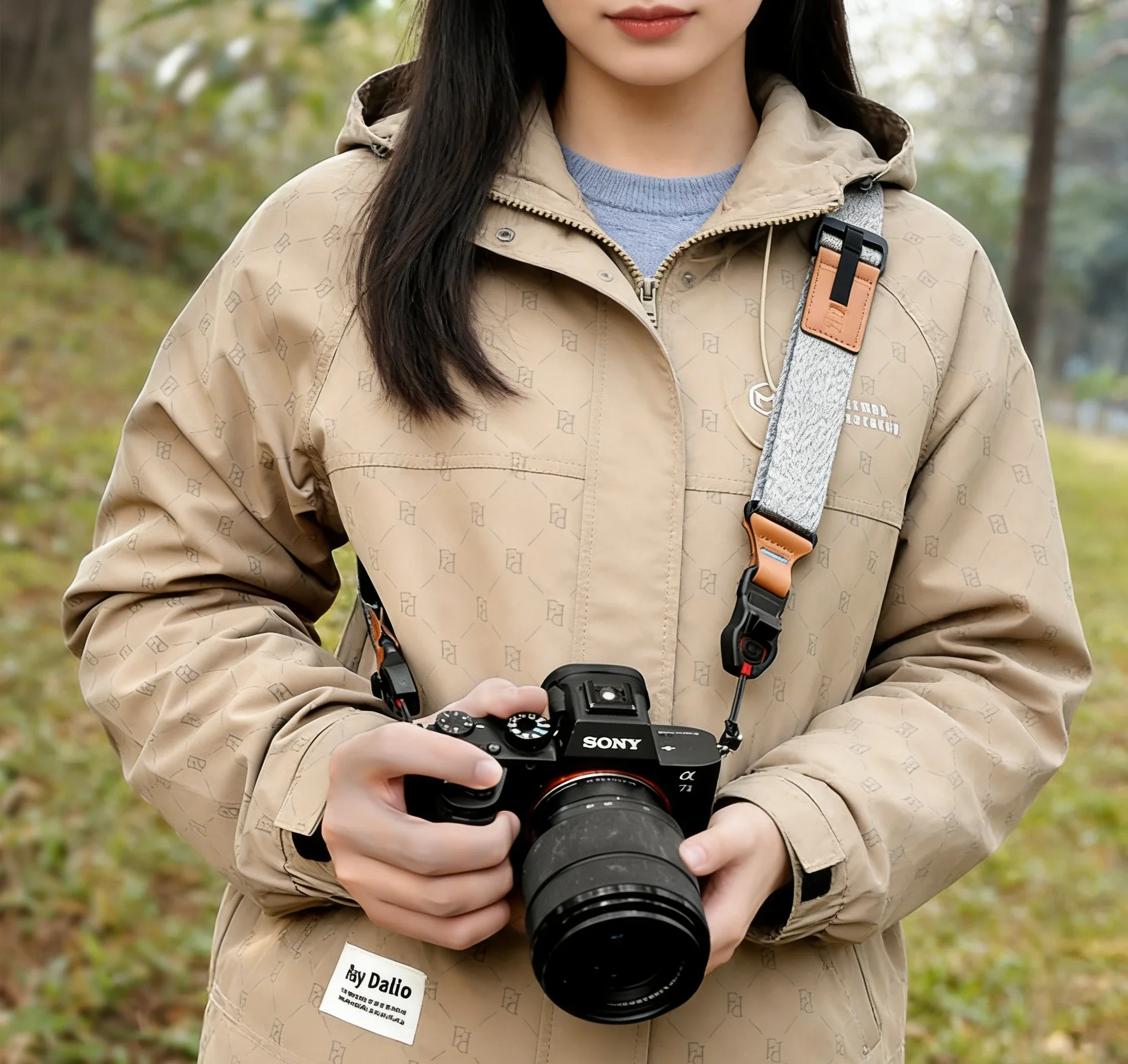 유니버설 퀵 릴리스 카메라 숄더 스트랩 PD 호환, 미끄럼 방지 조절 가능 카메라 넥 스트랩 (후지 XS20 XM5 ZFC 캐논용)