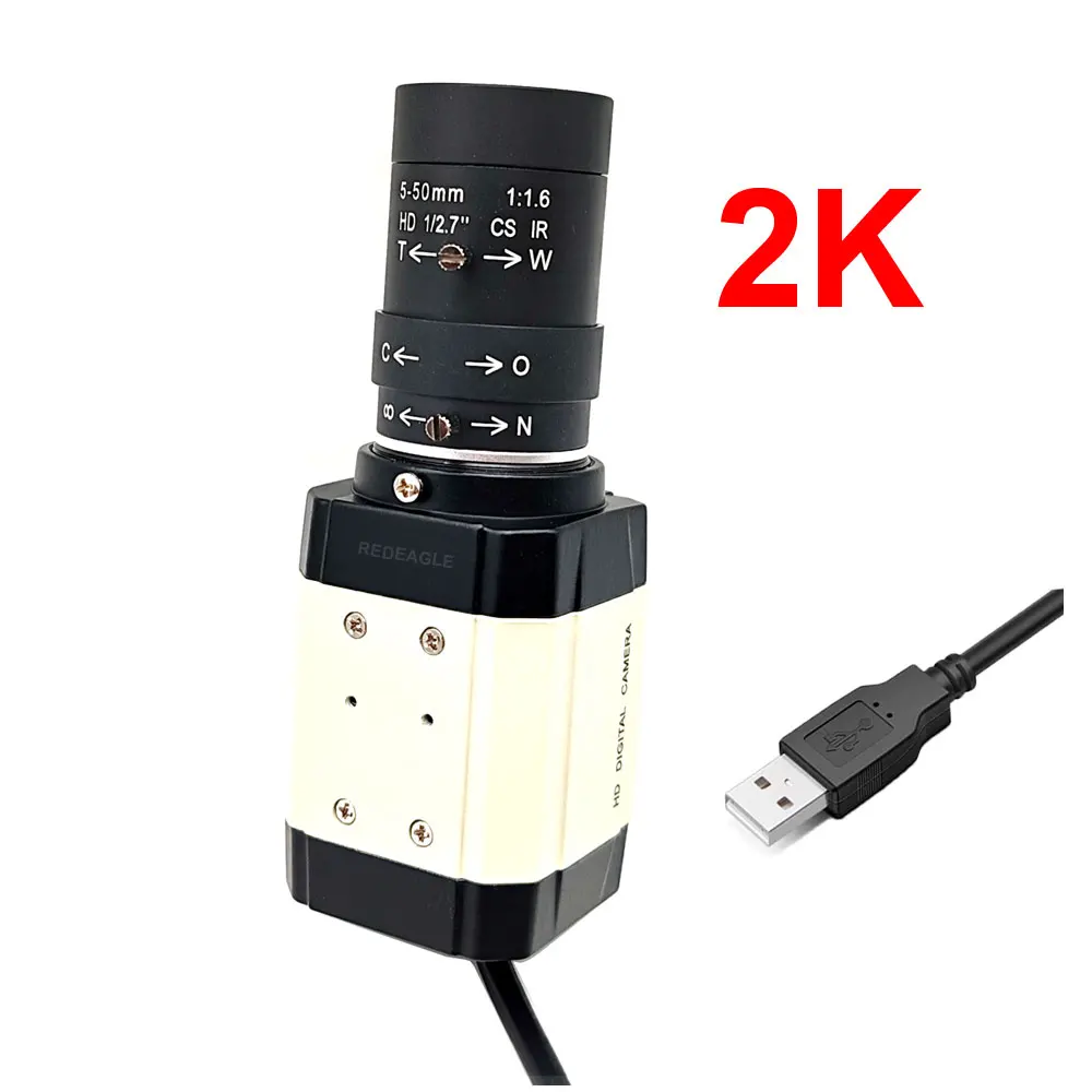 Câmera Usb de Computador de Alta Velocidade Lente Zoom Manual Varifocal Webcam para pc 2k hd mm 2.812 mm 550 mm 4mp 30fps 2560×1440 Câmara Web Uvc