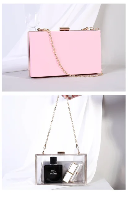 Pink Black White Acrylic Bags Clutch For Women Transparent Clutch Bag With  Chian Crossbody Shoulder Bag Purse - Evening Bags - AliExpress