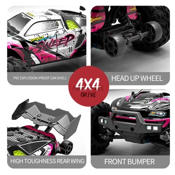 New High Speed RC Car 4WD Off Road Vehicle 70KM/H Brushless Motor Professional Drift Truck for Kids Remote Control Toys 6