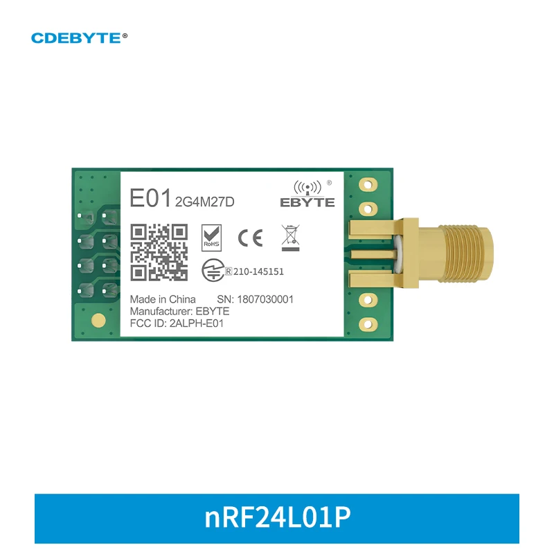 

10PCS nRF24L01P Wireless Module CDEBYTE E01-2G4M27D 27dBm PA LNA Long Range 5KM Module 2.4GHz SPI DIP IoT Wireless Module