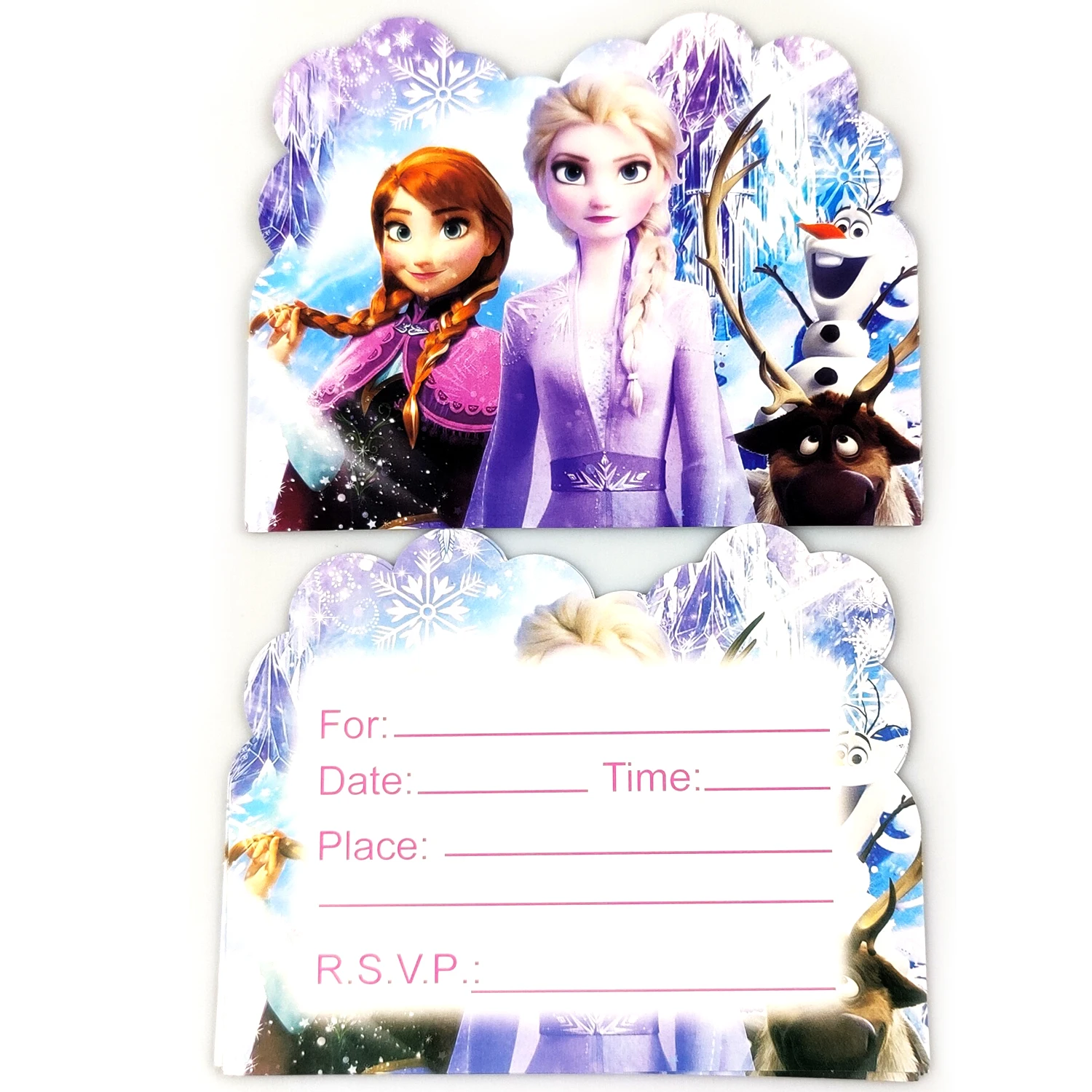 10pcs/pack Stitch Pet Dog Frozen Mermaid Princess Panda Cars Lion King Theme Invitation Cards Decoration Birthday Party Supplies