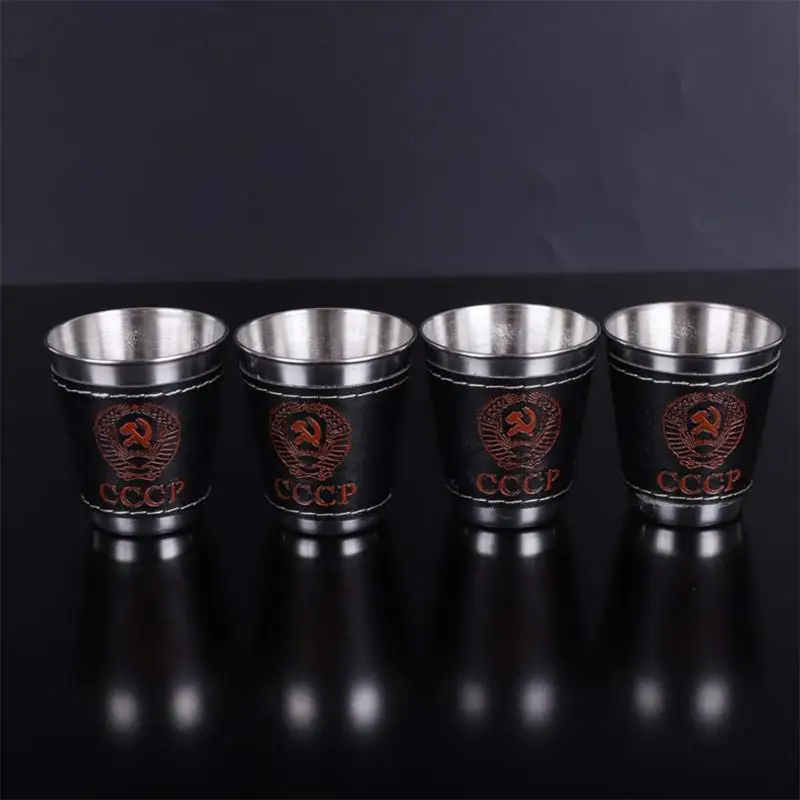 30/70/170ml Outdoor Camping Tableware Travel Cups Set Picnic Supplies Stainless Steel Wine Beer Cup Whiskey Mugs 4pcs drinking vessels