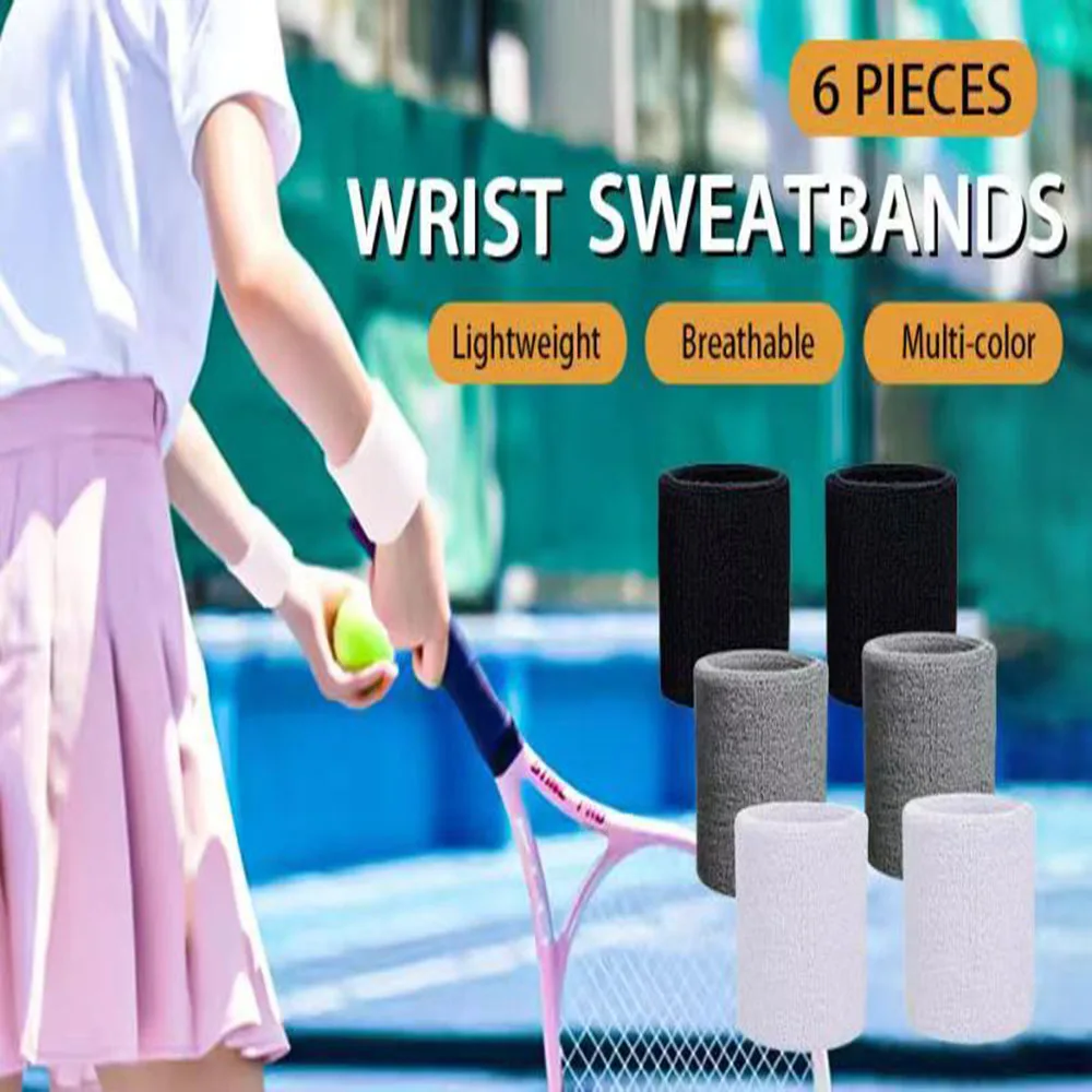 Wristbands for Men and Women, Breathable Tennis Wristbands Sweat-Absorbent Multi-Purpose for Basketball, Running, Gym