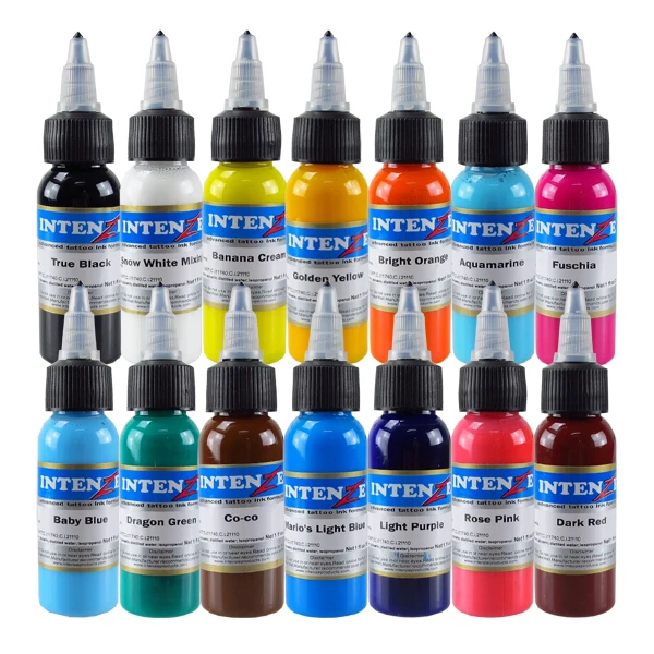 14 Color Tattoo Ink Pigment for Semi-permanent Makeup Eyebrow Eyeliner Lip Body Arts Paint Non-toxic Tattoo Supplies 30ml/bottle