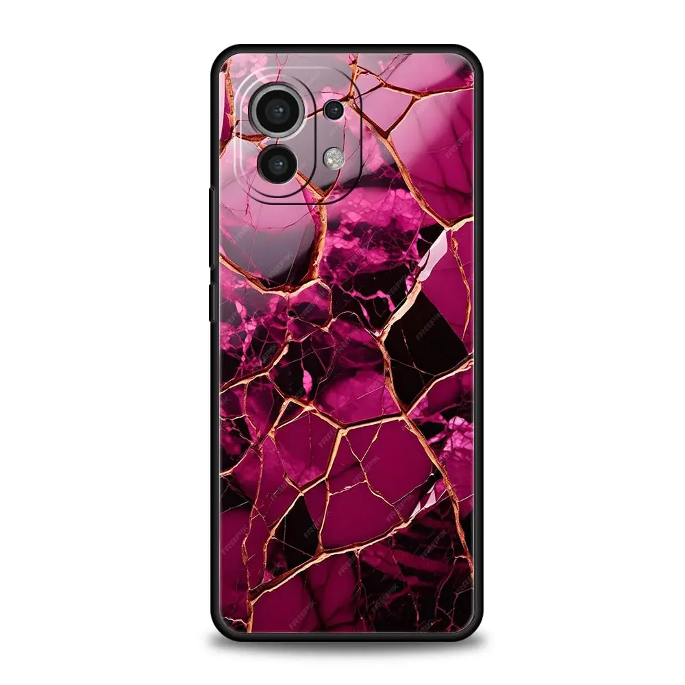 Elegant Gold Pink Marble Phone Case - Soft Protective Cover