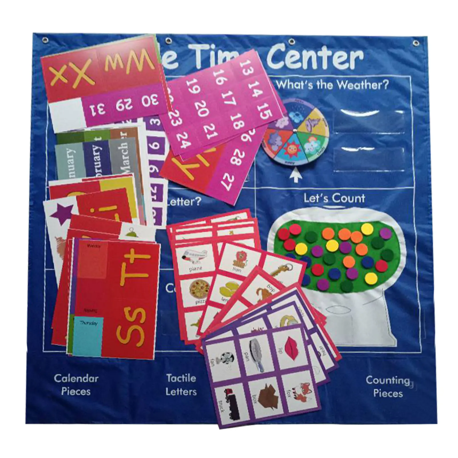 

Wall Mounted 217 Cards Calendar Pocket Chart Weather Homeschool For Nursery With Hanging Bag Preschool Kindergarten Imagination