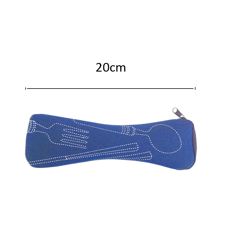Portable Tableware Box Cutlery Travel Flatware Bag Zipper Students Household Picnic Utensils Storage Case Camping Outdoor