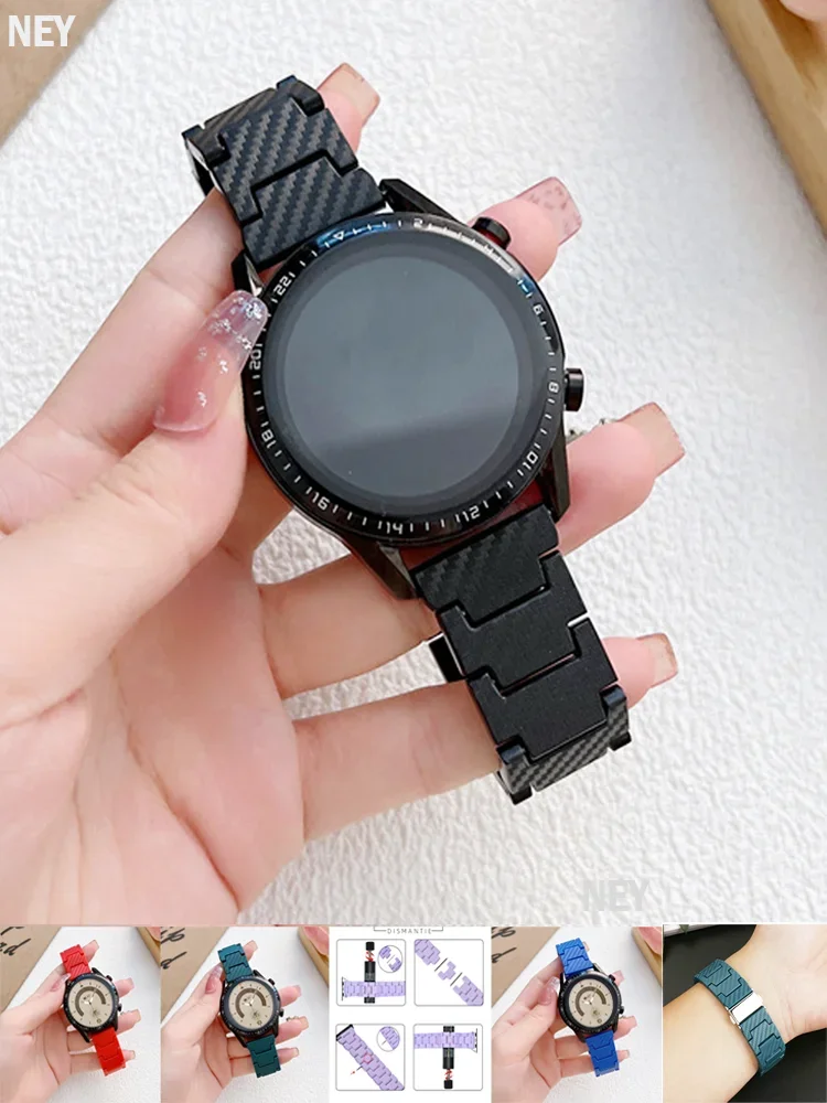 Premium Carbon Fiber Strap - Sleek Link Bracelet 20mm/22mm Band