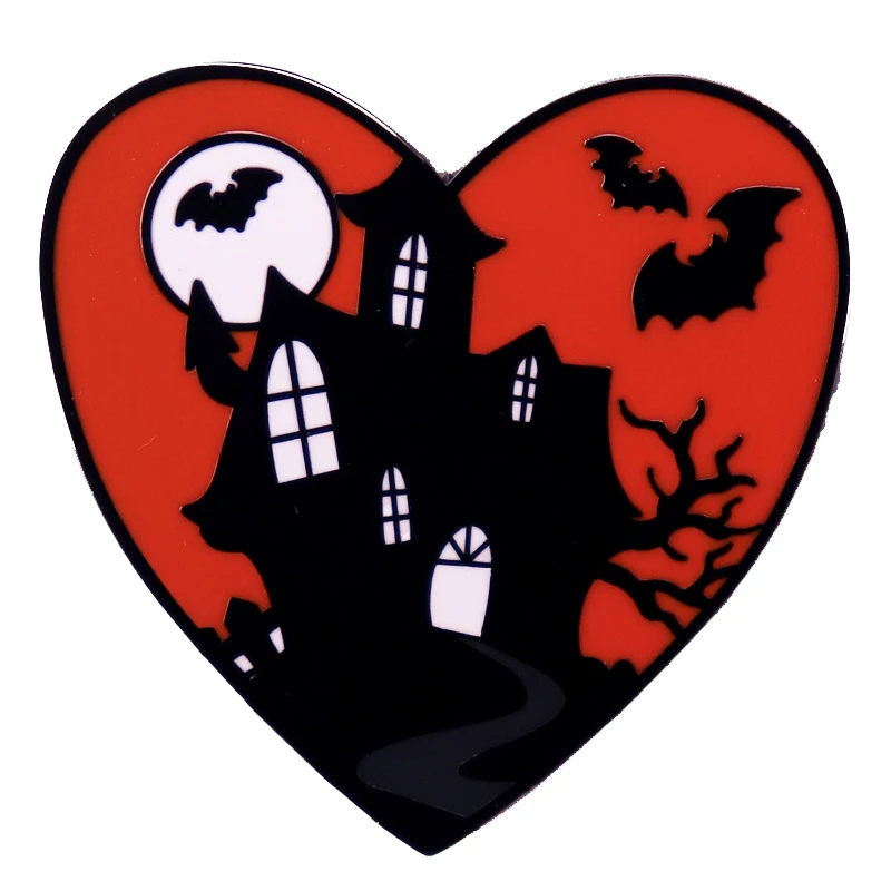 

A2920 Love Ghost House Enamel Pin Cartoon Halloween Brooch Clothing Backpack Lapel Badges Fashion Jewelry Accessories For Friend