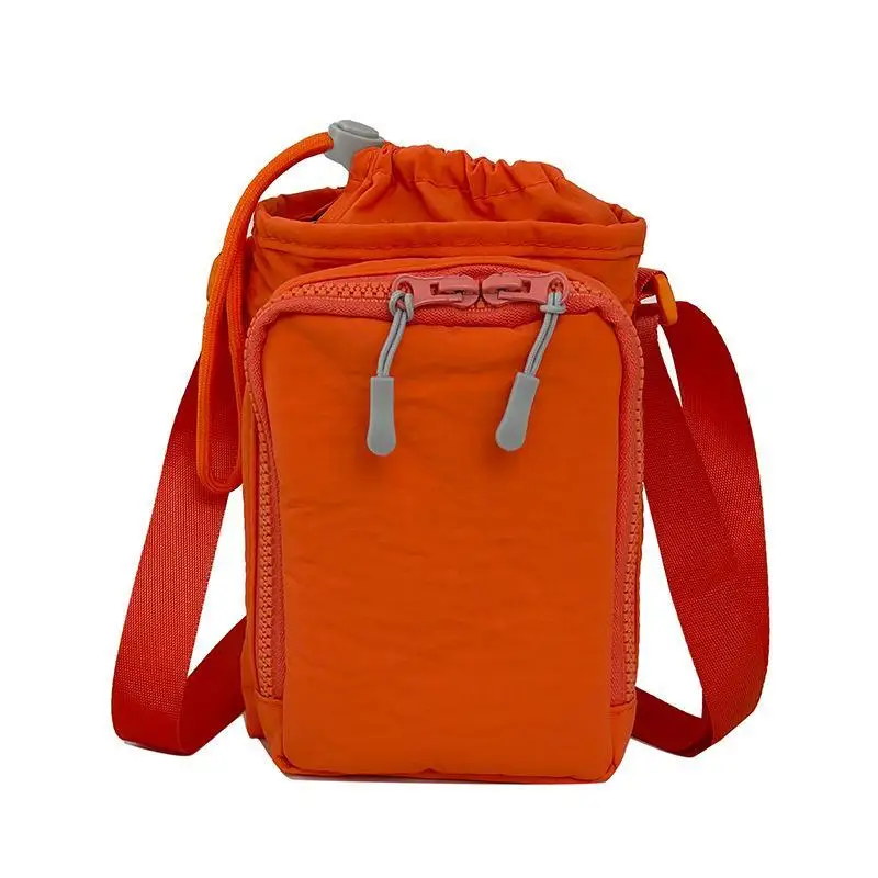 Lightweight Nylon Sling Bag with Adjustable Strap and Zipper Pocket