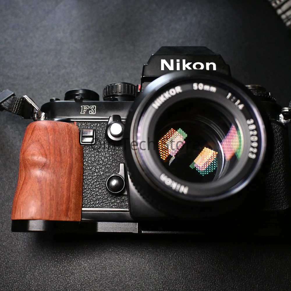 Quick Plate Base Grip Handle For NIKON F3 film Camera Arca-Swiss RRS ultra-light wooden L Type Bracket Tripod Ball head