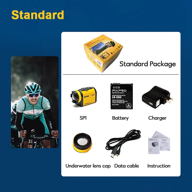 Kodak PIXPRO SP1 Action Cam WaterProof Full HD 1080p Video Digital 