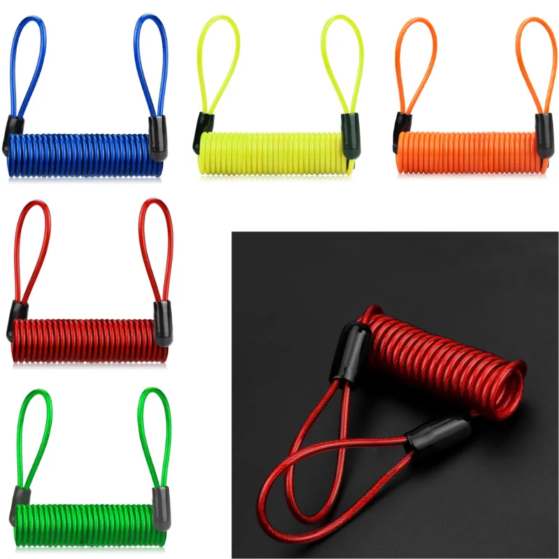 Motorcycle Disc Lock 120cm Alarm Security Anti Thief Motorbike Wheel Disc Brake alarm lock & bag and Reminder Spring Cable
