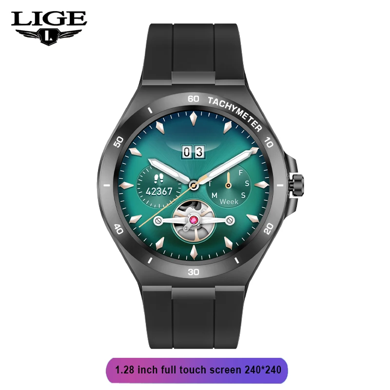 2022 LIGE 1.28-inch Smart Watch Men Heart rate ECG Monitor Sport IP67 Waterproof Watches Real-time Weather men women Smartwatch 