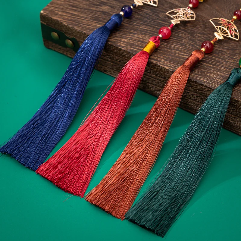15cm 길이의 프린지 트림 태슬 스파이크 중국풍 한푸 프레스드 플래킷 앤틱 펜던트 태슬 공예용 바느질 액세서리