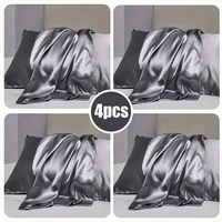 4PCS Satin Pillowcases for Hair and Skin, 100% Polyester Non-Woven Satin Fabric, 1