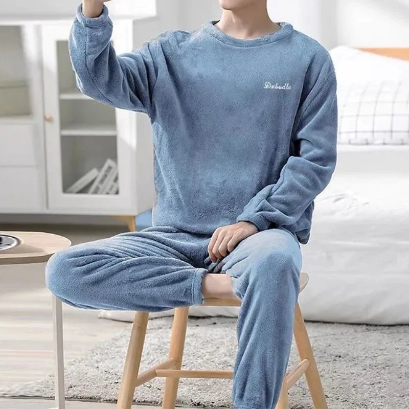 Women Velvet Pajama Set Fleecing Warm Loose Top And Elastic Waist Pants Home Casual Warm Woolen Suit Women 2024 Autumn Winter