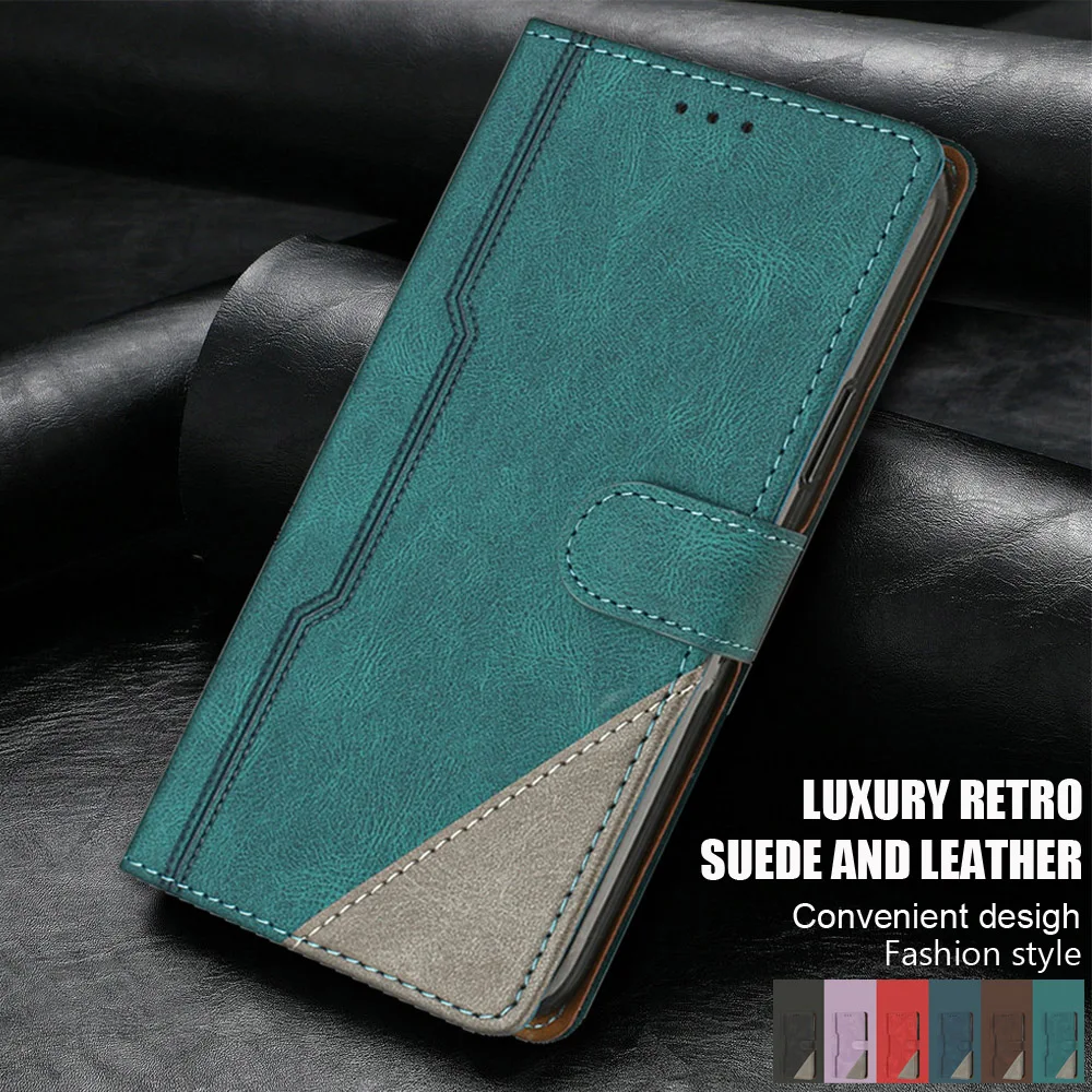 Leather Flip Wallet Case with Magnetic Closure