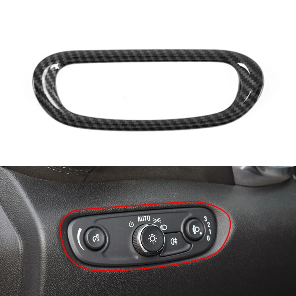 

ABS Car Head Light Switch Cover Trim For Chevrolet Blazer 2019-2002 Carbon Fiber Black Headlight Switch Cover Trim Accessories