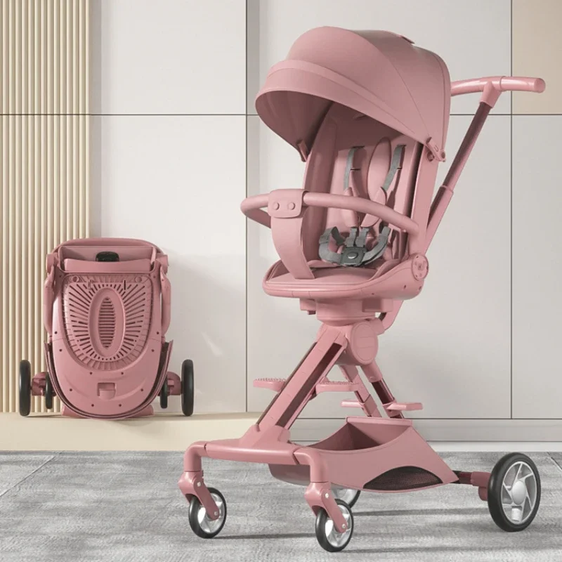 Lightweight Foldable High View Stroller Can Be Rotated 360&deg; Sitable and Reclineable Baby Stroller Aluminum Alloy Frame baby stroller