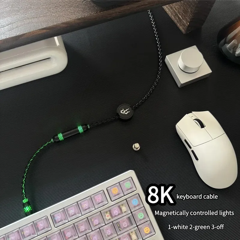 Premium Magnetic Switch 8-Strand Braided Keyboard Cable