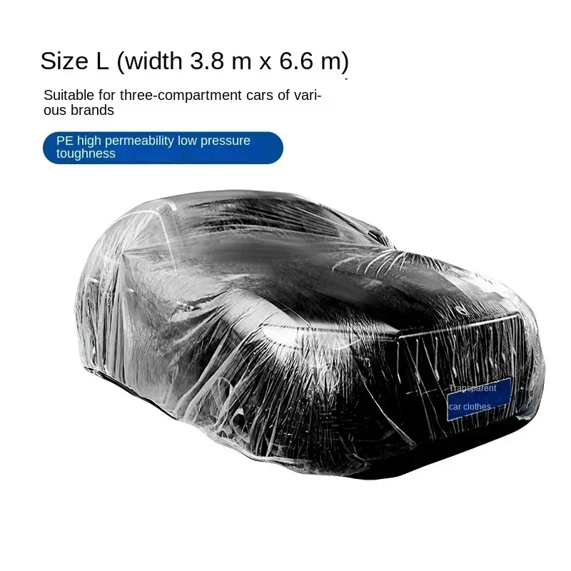 Clear Plastic Disposable Universal Elastic Band Car Covers Rain Dust Garage Cover Waterproof Temporary Auto 16ft X 24ft - View #4
