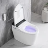 Elongated Smart Toilet with Elongated Heated Bidet Seat, Intelligent Toilet with Bidet Built-in, Feet Sensor,Auto Open/Close 3
