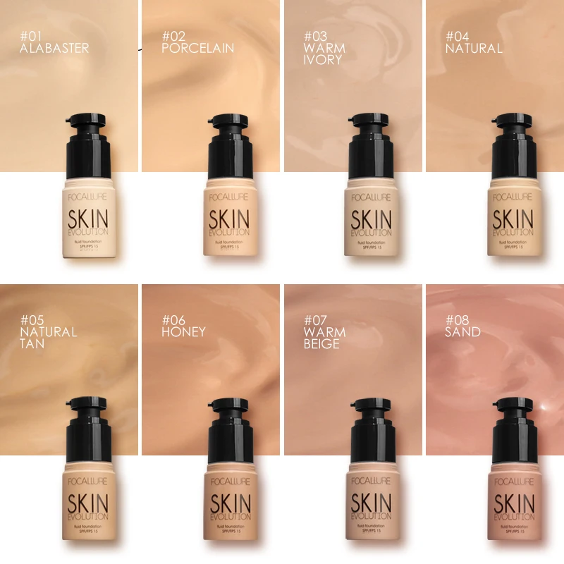FOCALLURE 3 Pcs Makeup Set Include Liquid Foundation Face Concealer Cream Loose Powder Women Cosmetic Kit 2