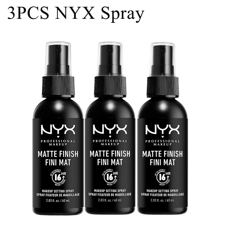 

3pcs NYX Fixing Spray Fast Lasting Matte Dry Skin Summer Moisture Control Oil Does Not Take Off Makeup High-End Cosmetics 60ML
