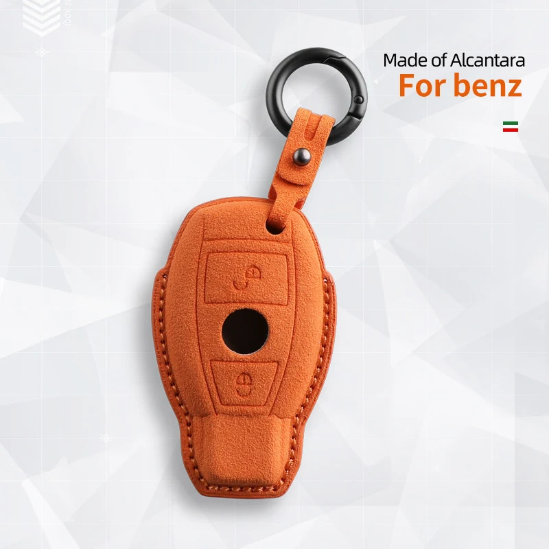 

Alcantara Car Remote Key Case Cover Shell For Mercedes Benz W203 W204 W212 C180 GLK300 CLS CLK CLA SLK C S E Class Keychain