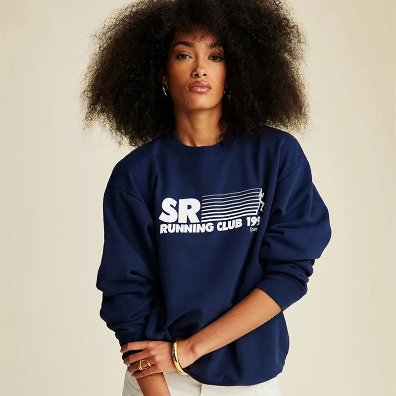Running Club 1994 Letters Printing Retro Style Women Autumn Pullovers