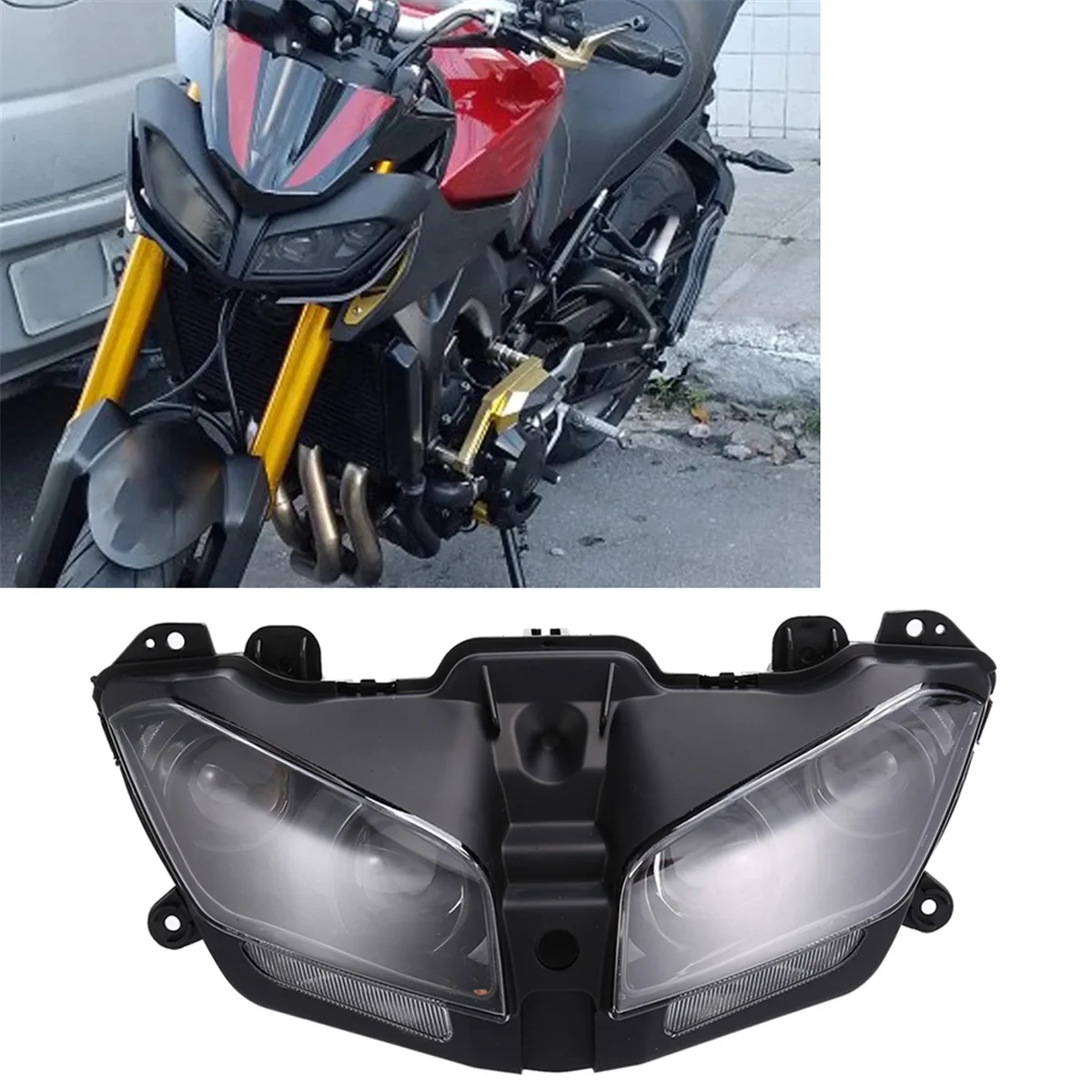

Motorcycle Front Light Assembly with Bulb Bright LED Lamp DRL Waterproof for YAMAHA MT09 MT 09 MT-09 2017-2020