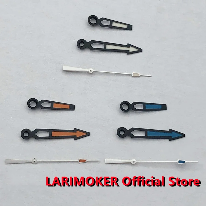 LARIMOKER Schwarz/Weiß/Blau/Orange Uhrzeiger mit blau leuchtender Passform für Miyota8215 Mingzhu2813 DG3804 Uhrwerk Uhrenzubehör – Detail 3