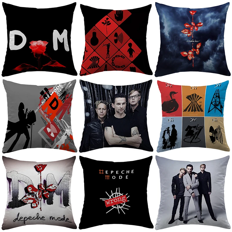 

Pillow Cases With Depeche Modes Pattern Decorative Pillows Covers Cushion Cover Sofa Car Decoration 45x45 Short Plush Dakimakura