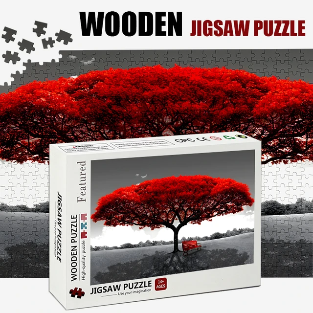 Quebra-cabeça de madeira para adultos, quebra-cabeça de paisagem  inteligente, 1000 peças, 50x75cm - AliExpress
