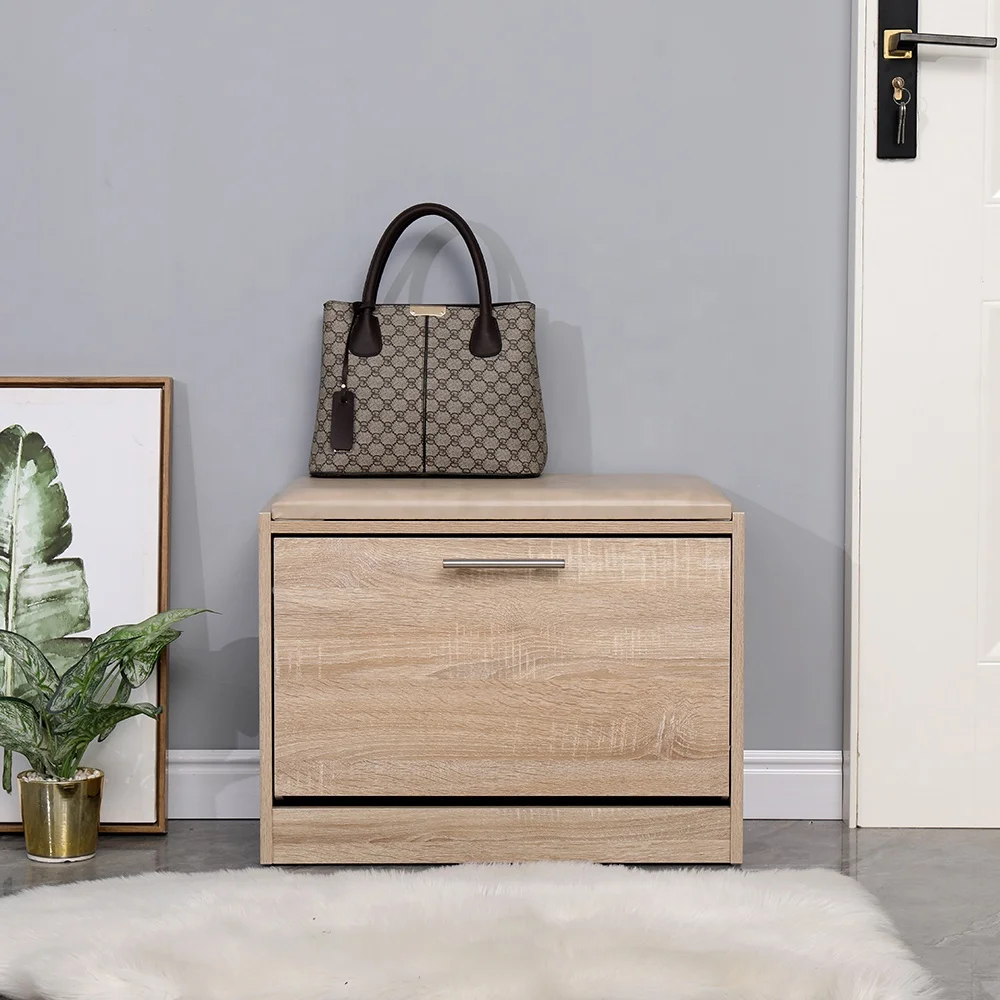 Modern Entryway PU Leather Ottoman Shoe Store Bench Shoe Storage Rack Cabinet With Seats Bench