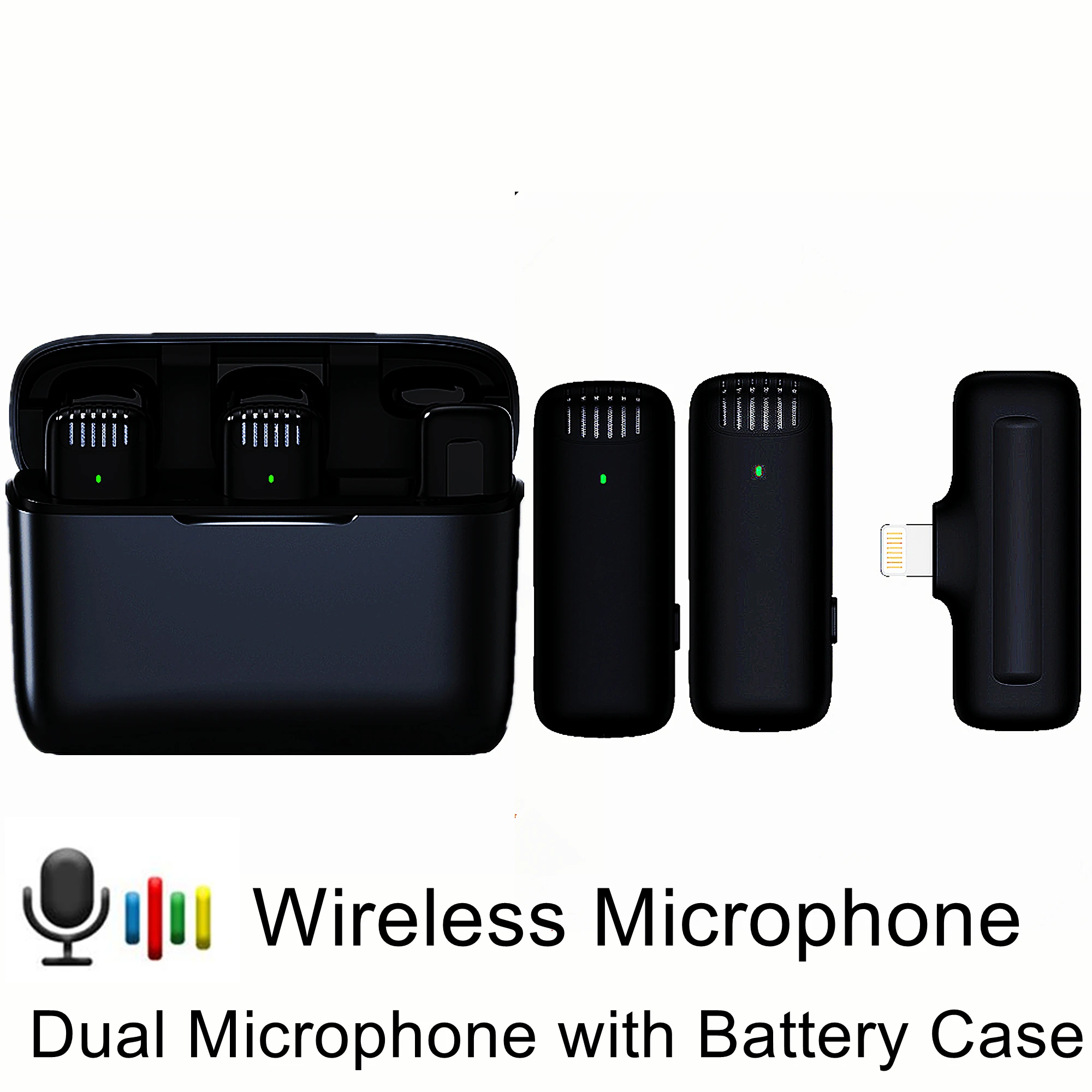 Wireless Lavalier Microphone for iPhone Android Phone Mini Wireless Mic with YouTube Facebook Vlog TikTok