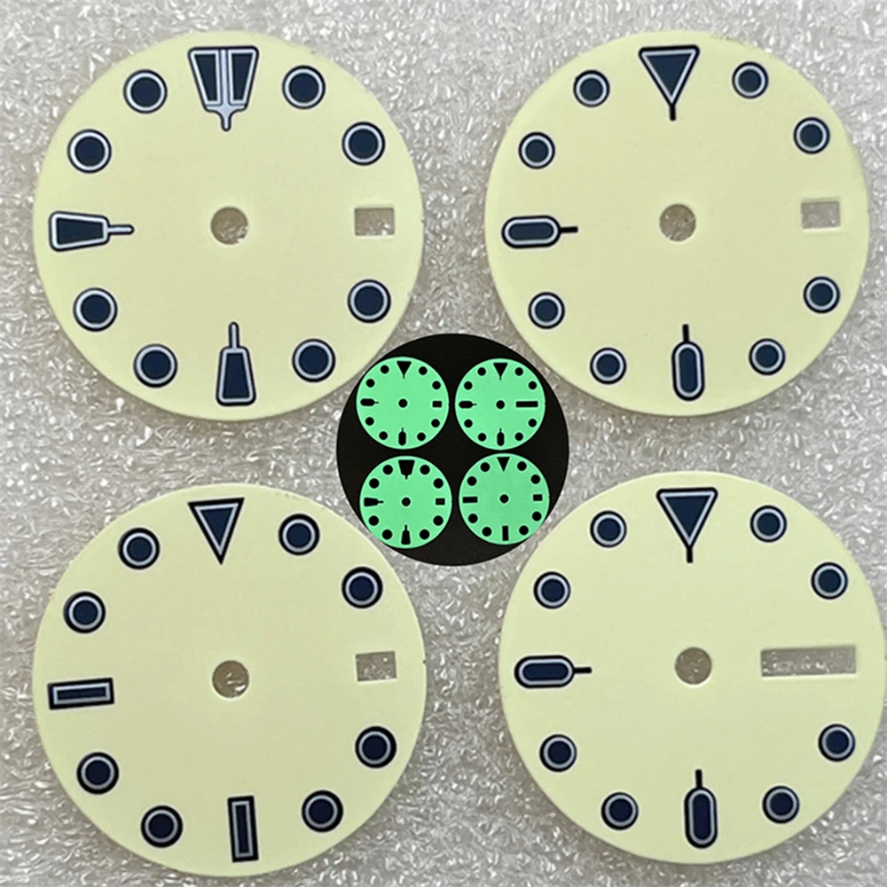 

28.5mm C3 Green Luminous Mechanical Watch Modified Watch Dial for NH35 NH36 NH34 Movement