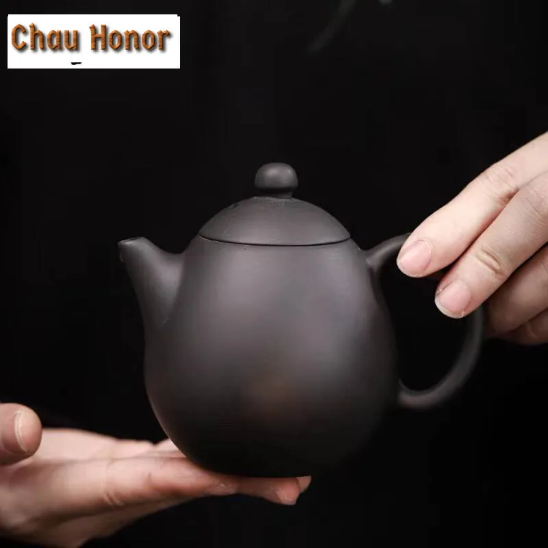 220ml Qingxi Purple Pottery Dragon Egg Pot Handmade Household Iron Tire Tea Maker Kung Fu Tea Set Tea Ceremony Accessories Gift