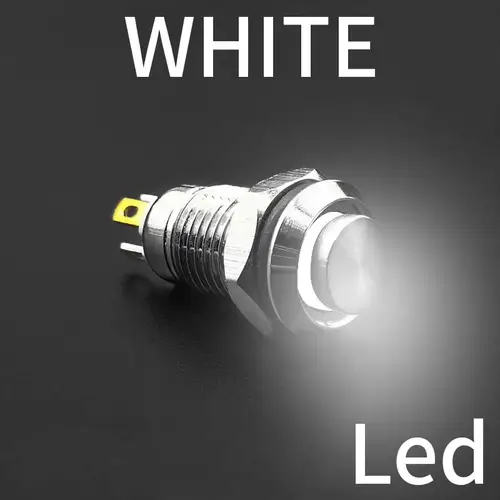 1NO High head Waterproof Metal Push Button Switch LED Light Self-locking/reset 3/6/12/24/220V 8/10/12/16mm Brass nickel plating - Image 11