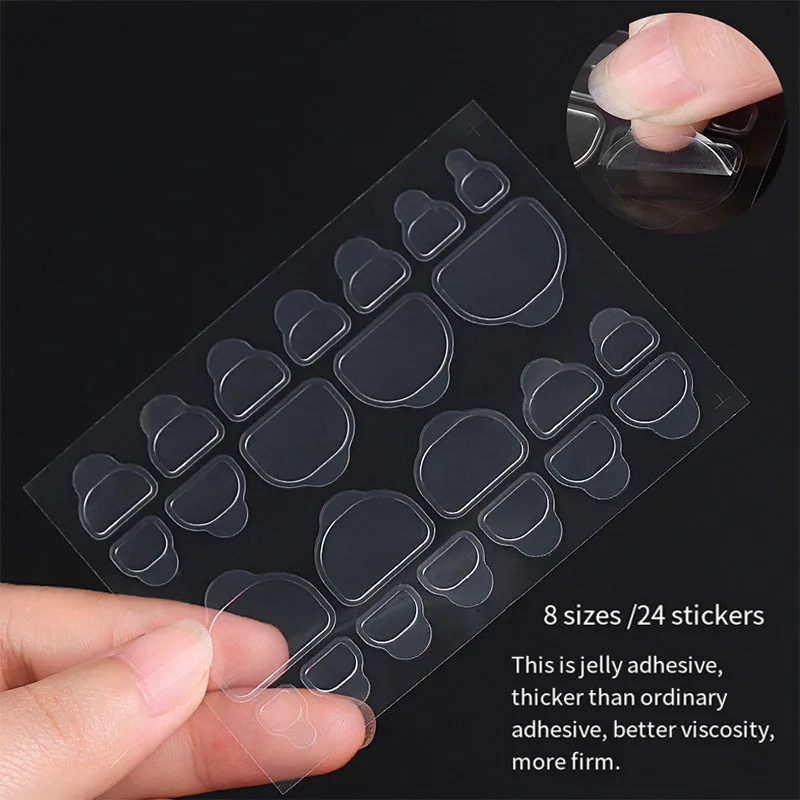 10 Sheets Waterproof Breathable Jelly Double Sided Nail Adhesives,Press on Nails Sticky Tabs Nail Glue Sticker 2