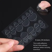 10 Sheets Waterproof Breathable Jelly Double Sided Nail Adhesives,Press on Nails Sticky Tabs Nail Glue Sticker 2