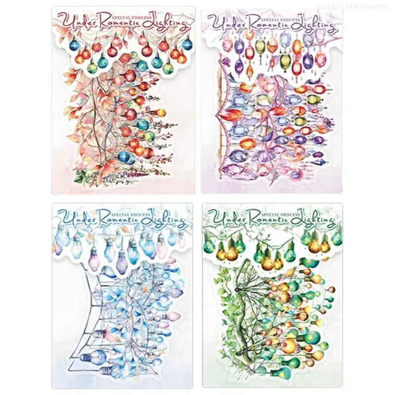 PET Sticker Color Flower Blossom PET Light Decal Easy To Apply And Remove For Home Decoration F0T6
